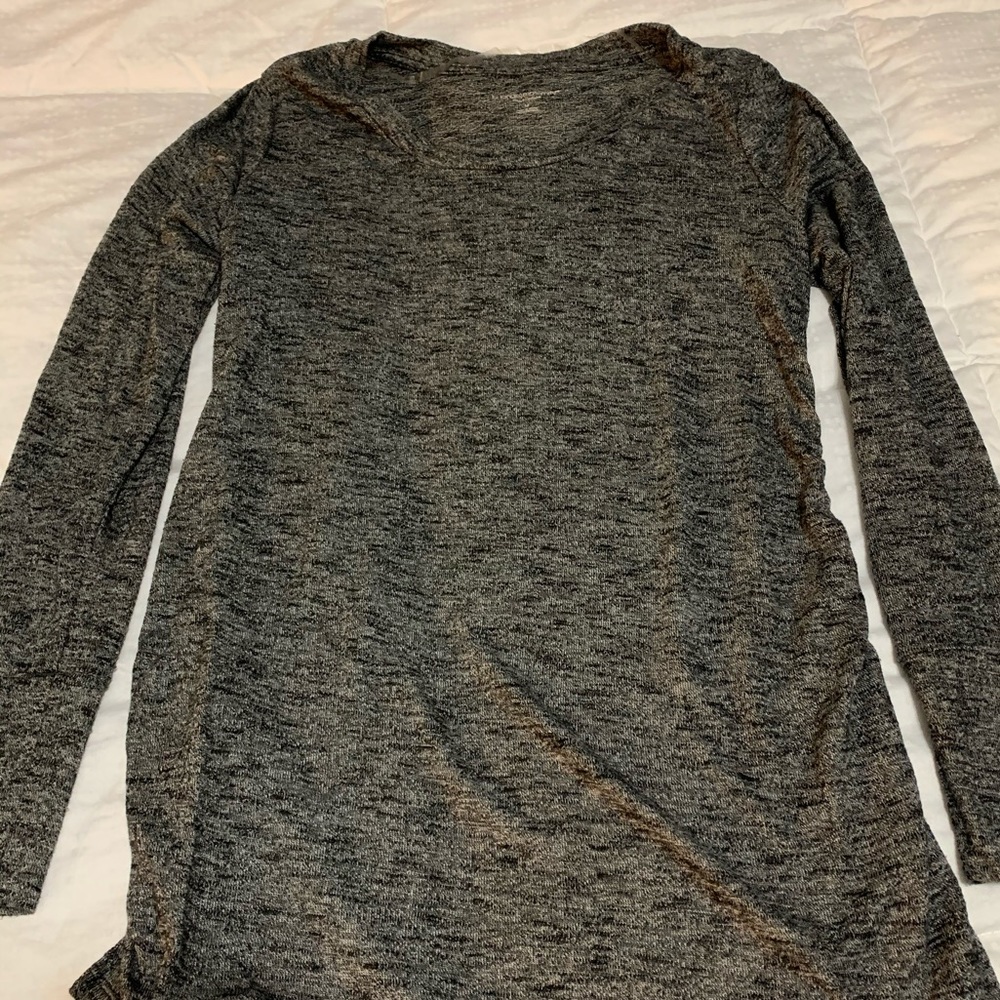 Heather grey ruched side maternity sweater